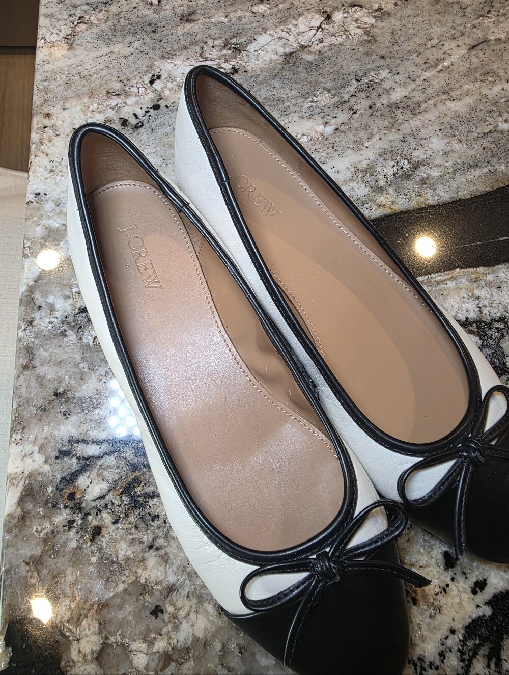 NEW J Crew Black White Captoe Ballet Flats Size 9 Two Tone Cap Toe Slipon 9 - Picture 4 of 9